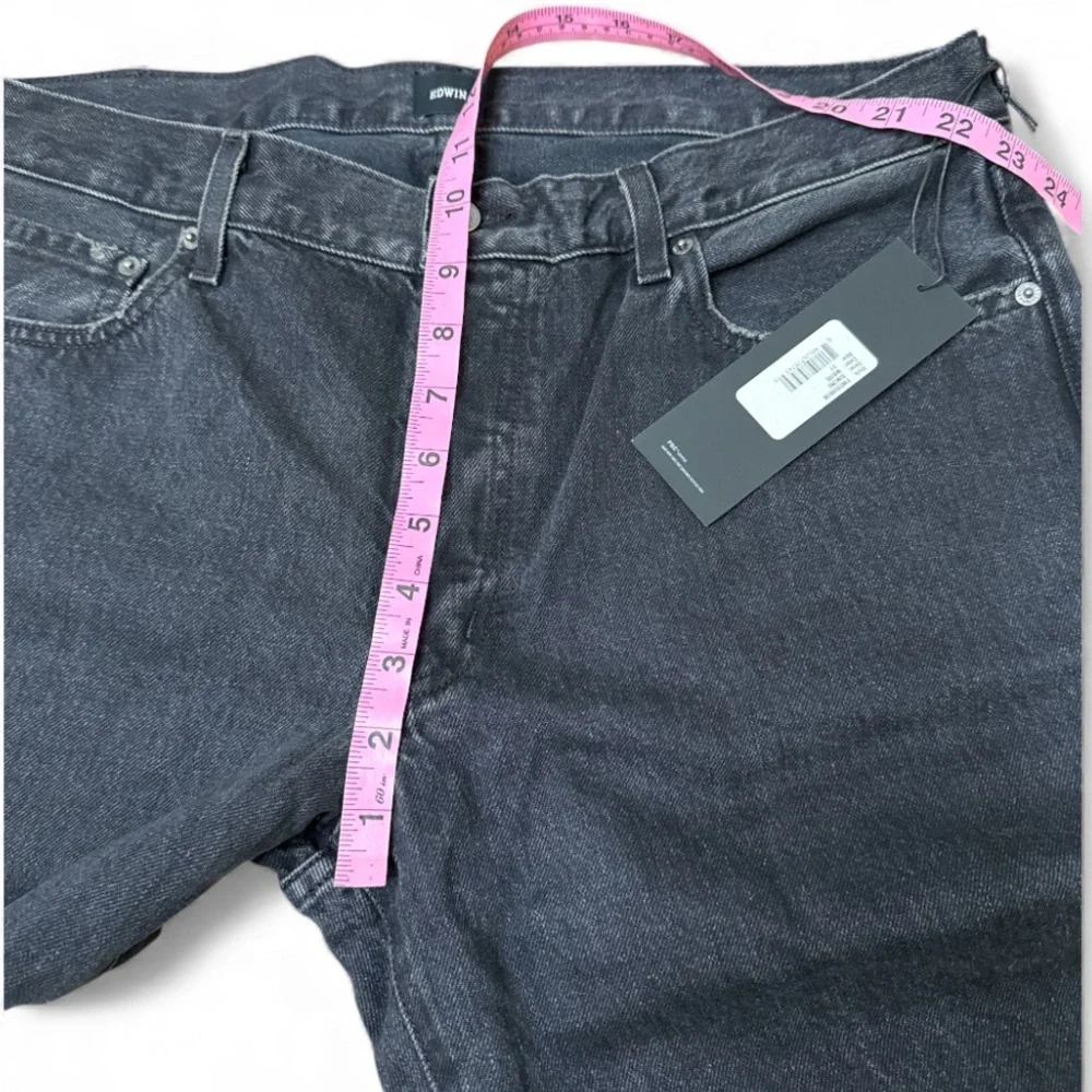 NWT Edwin straight leg Simone jeans black distressed size 31 - Picture 7 of 8